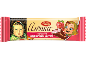 Шоколад Аленка с начинкой клубничный йогурт, 45гр